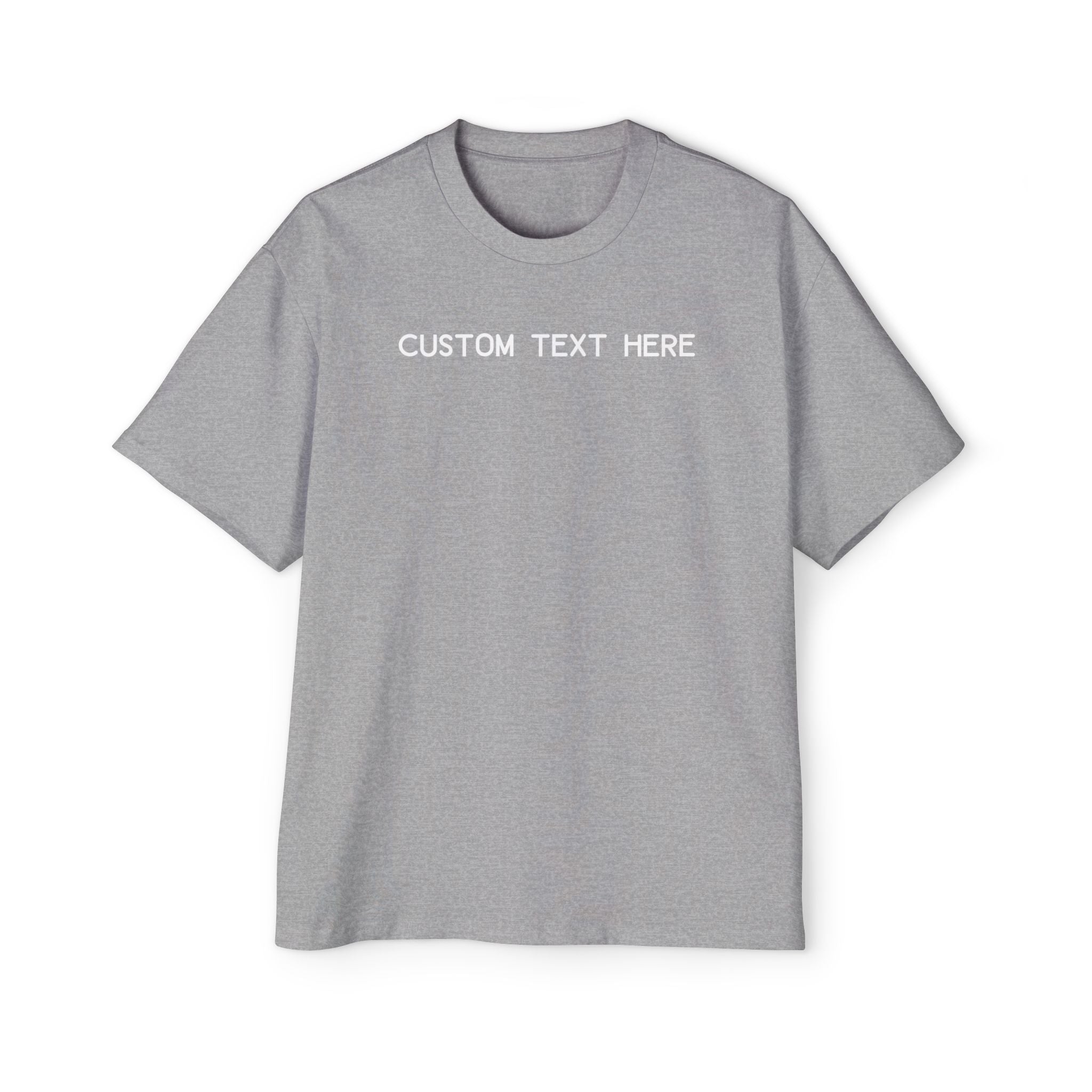 Custom T-Shirt - Custom Text Oversized Tee — Men's Personalized White T-Shirt