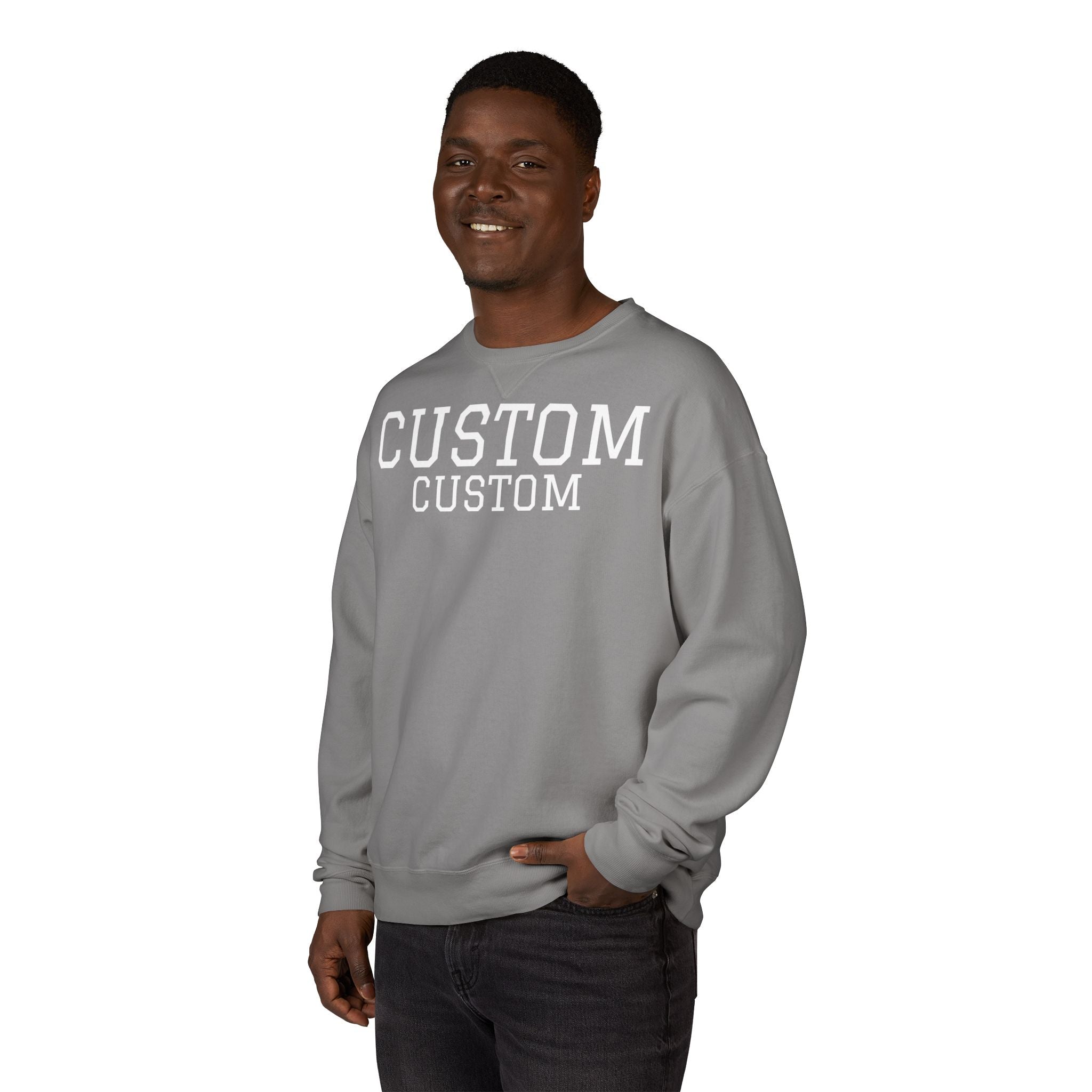 Custom Crewneck Sweatshirt — Vintage Garment-Dyed Comfort