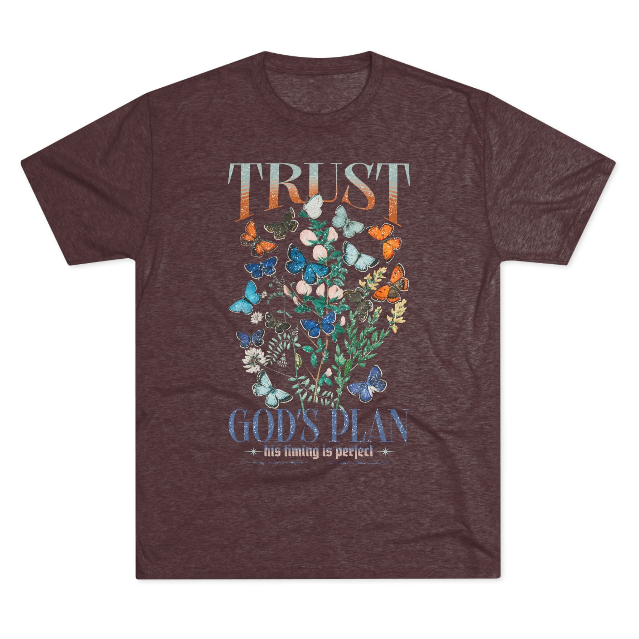 Trust God's Plan Butterflies T-Shirt — Butter-Soft Oversized Tee