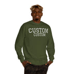 Custom Text Crewneck Sweatshirt — Personalized College-Style Pullover