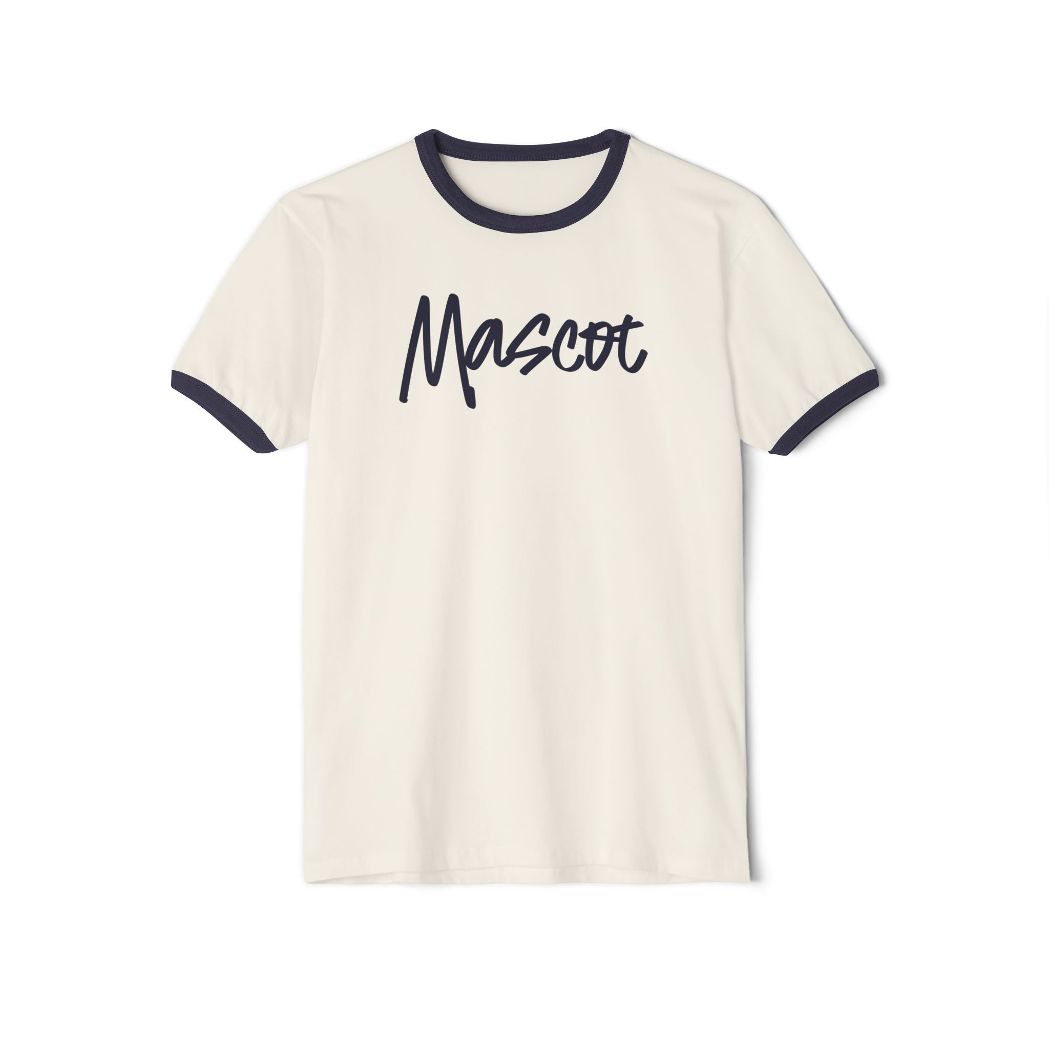 Custom Mascot Ringer T-Shirt — Vintage Script Logo Tee