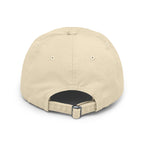 Distressed Cap • Watercolor Caterpillar on Apple Hat — Cute Kids & Adult Storybook Baseball Cap