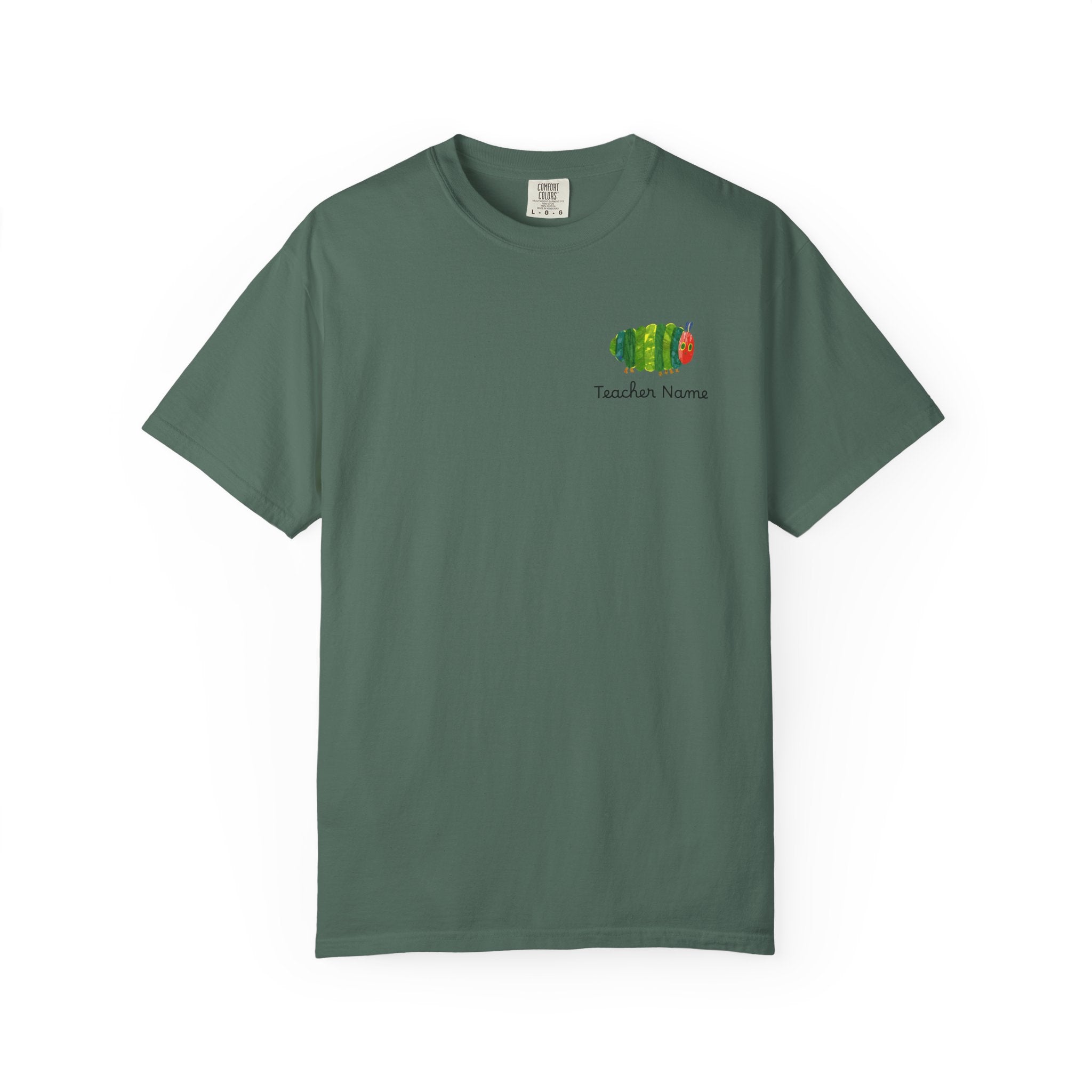 Custom Teacher Gift Caterpillar Garden T-Shirt — Colorful Children’s Storybook Graphic Tee