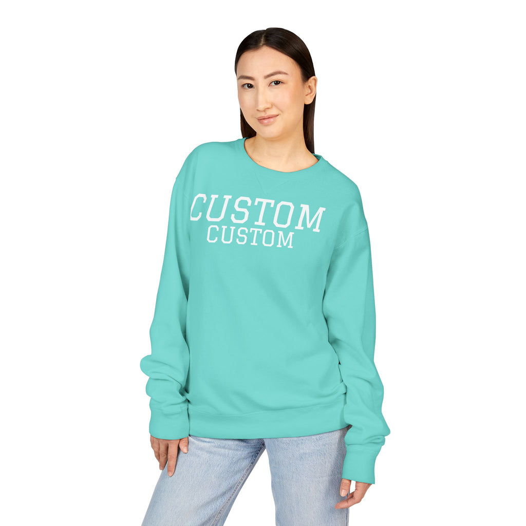 Custom Crewneck Sweatshirt — Vintage Garment-Dyed Comfort