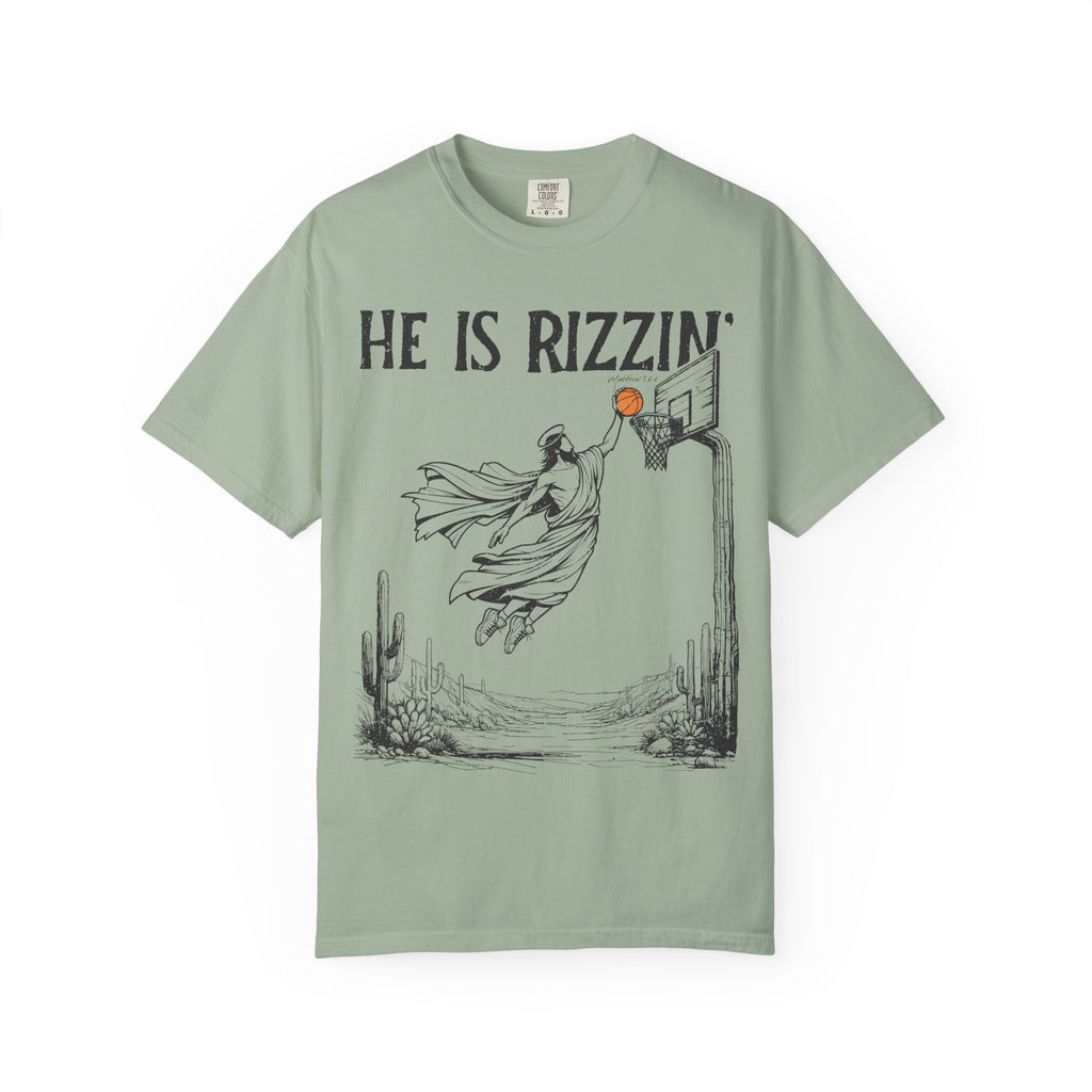 Comfort Colors Oversized T‑Shirt — Christian He Is Rizzin