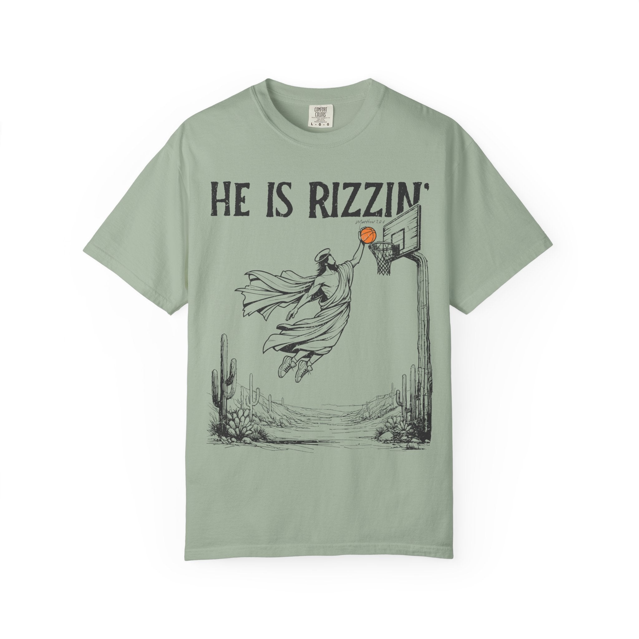 Comfort Colors Oversized T‑Shirt — Christian He Is Rizzin