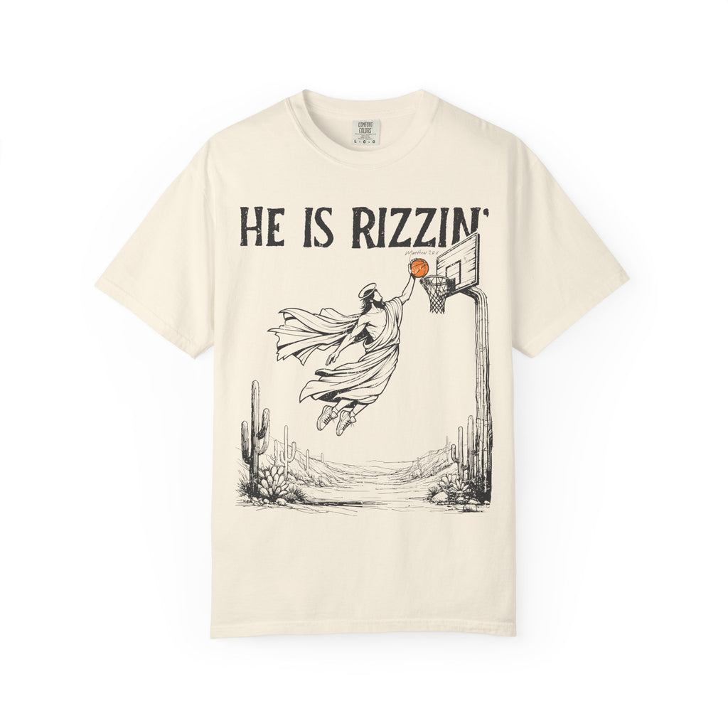 Comfort Colors Oversized T‑Shirt — Christian He Is Rizzin