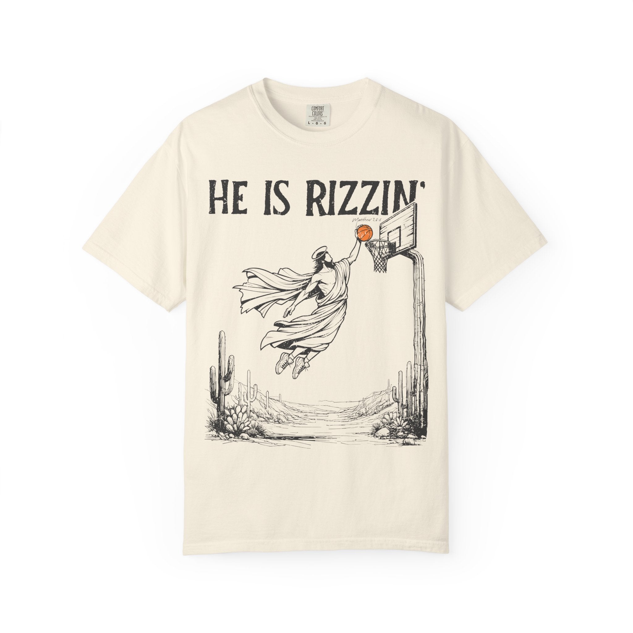 Comfort Colors Oversized T‑Shirt — Christian He Is Rizzin