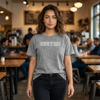 Custom Vintage Mineral Wash T-Shirt — White Varsity Text