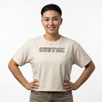 Custom Women's Boxy Tee - Retro Varsity Lettering, Casual Cropped T-Shirt