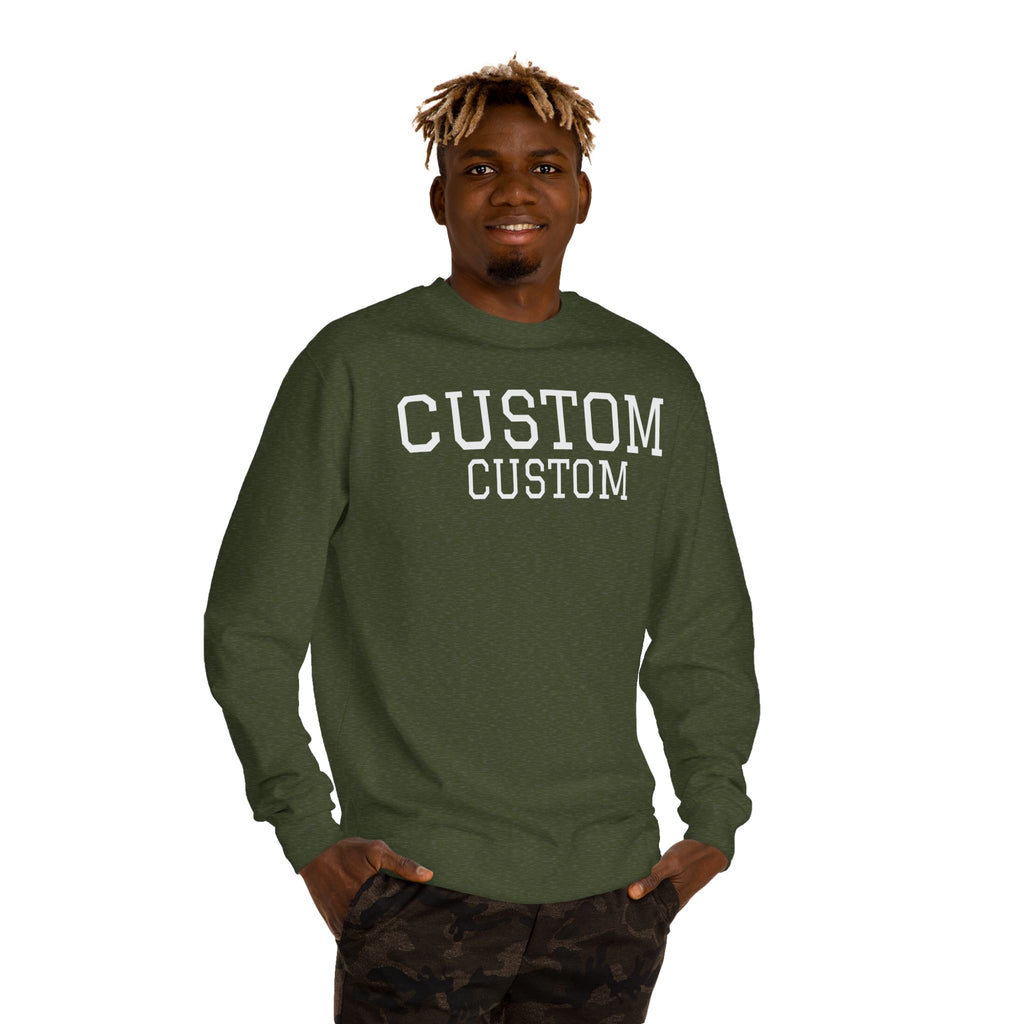 Custom Text Crewneck Sweatshirt — Personalized College-Style Pullover
