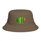 Brown Bucket Hat with Colorful Caterpillar Graphic