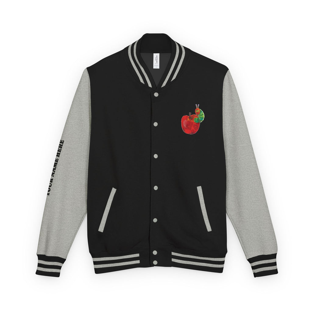 Custom Gift - Letterman Jacket for Teacher — Colorful "Very Hungry Caterpillar" Garden Back Patch