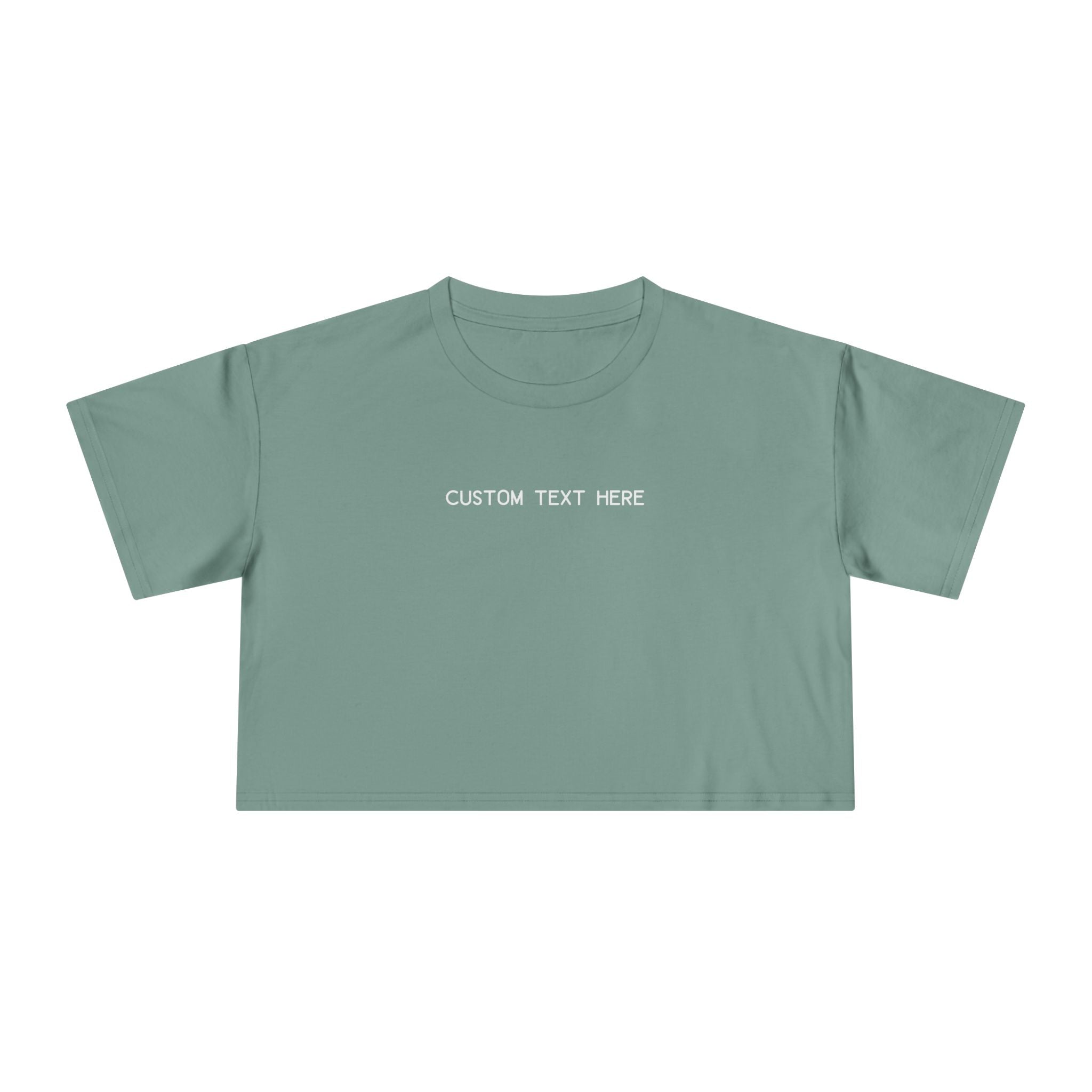 Custom T-Shirt - Custom Crop Top - Customizable Women's Crop Tee — Minimalist 'Custom Text Here' Chest Graphic