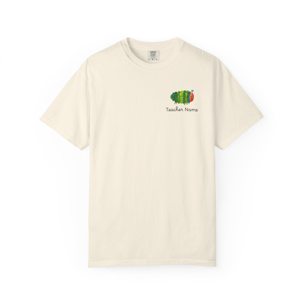 Custom Teacher Gift Caterpillar Garden T-Shirt — Colorful Children’s Storybook Graphic Tee