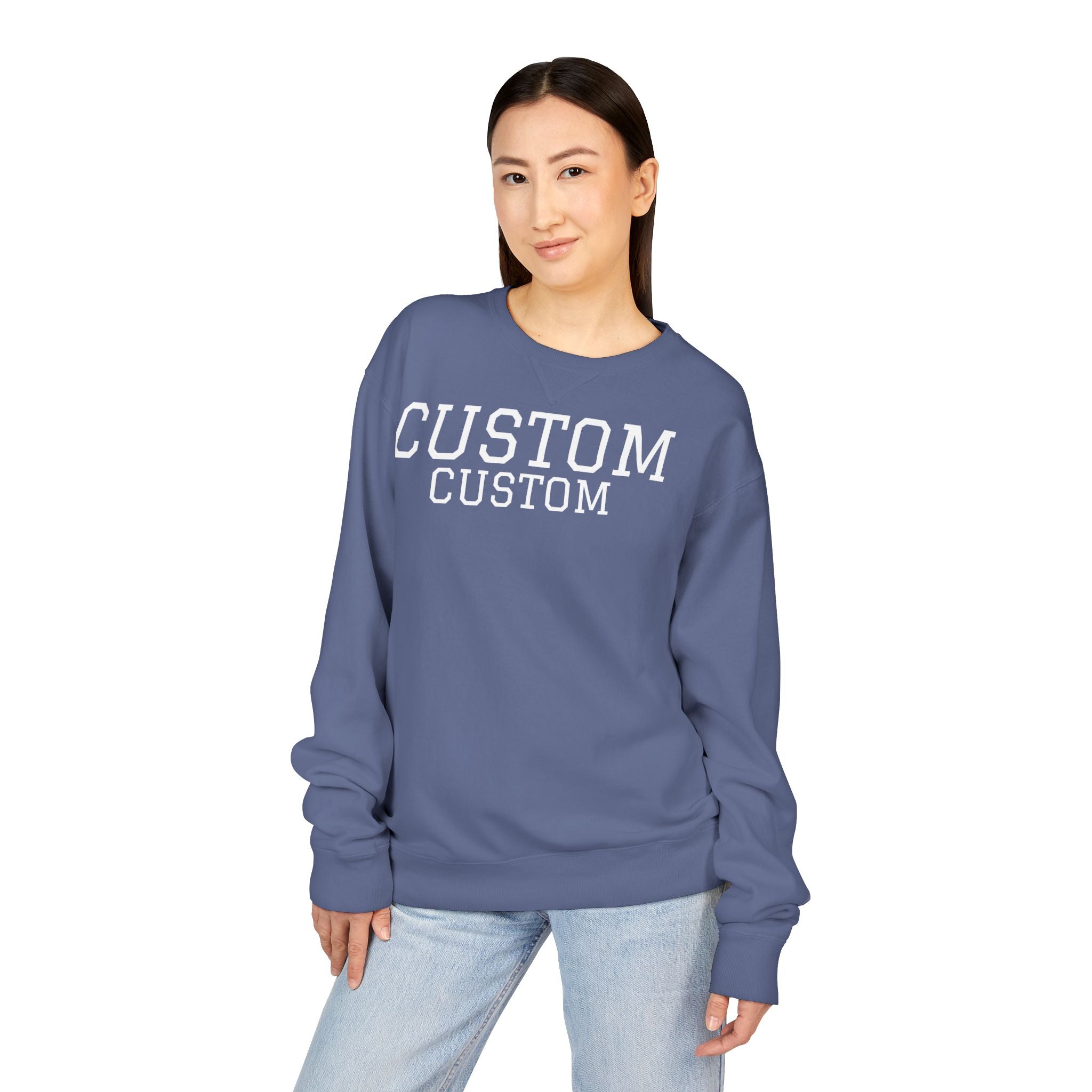Custom Crewneck Sweatshirt — Vintage Garment-Dyed Comfort