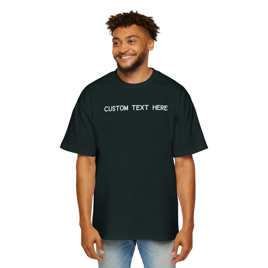 Custom T-Shirt - Custom Text Oversized Tee — Men's Personalized White T-Shirt