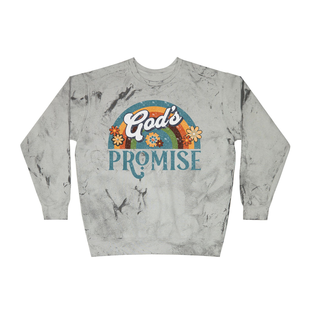 God's Promise Retro Rainbow Comfort Colors Crewneck Sweatshirt