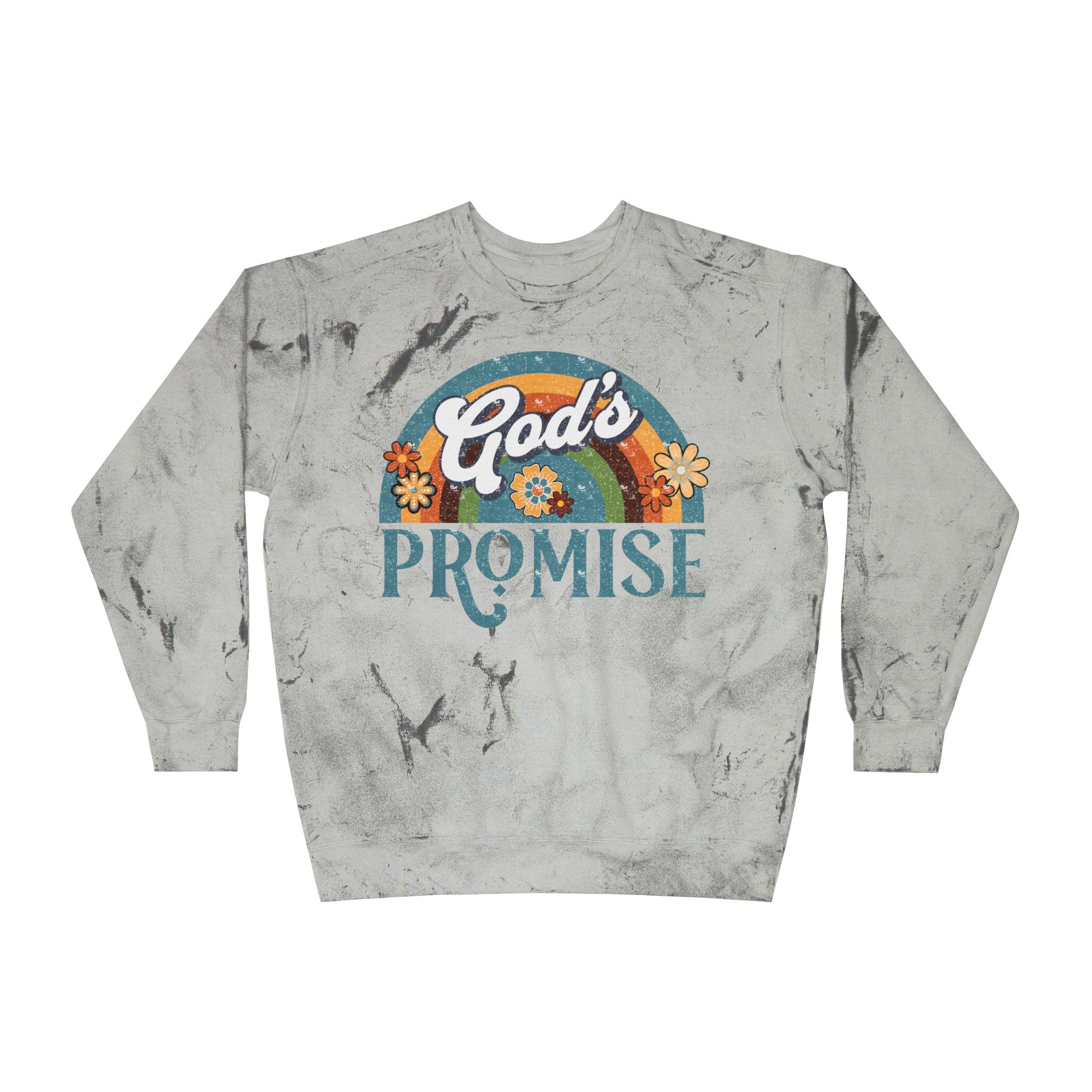 God's Promise Retro Rainbow Comfort Colors Crewneck Sweatshirt