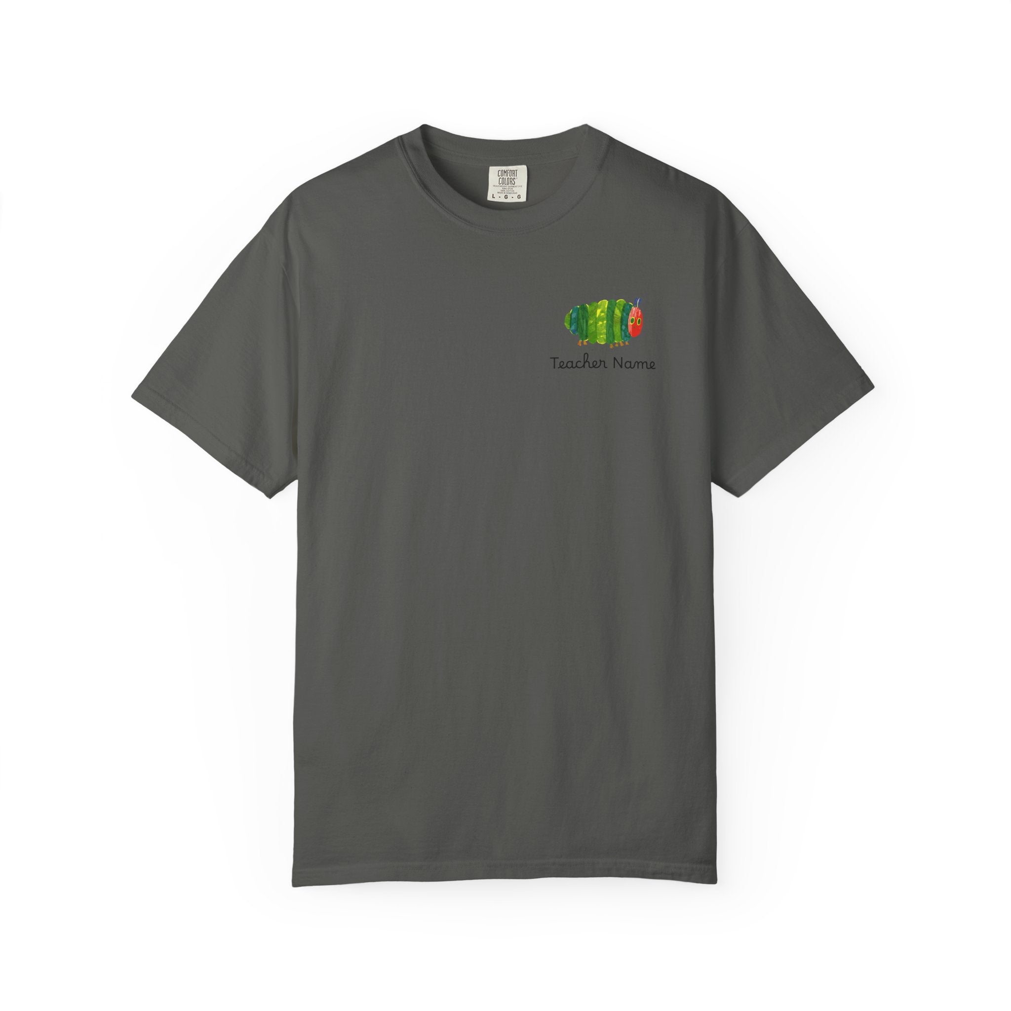 Custom Teacher Gift Caterpillar Garden T-Shirt — Colorful Children’s Storybook Graphic Tee