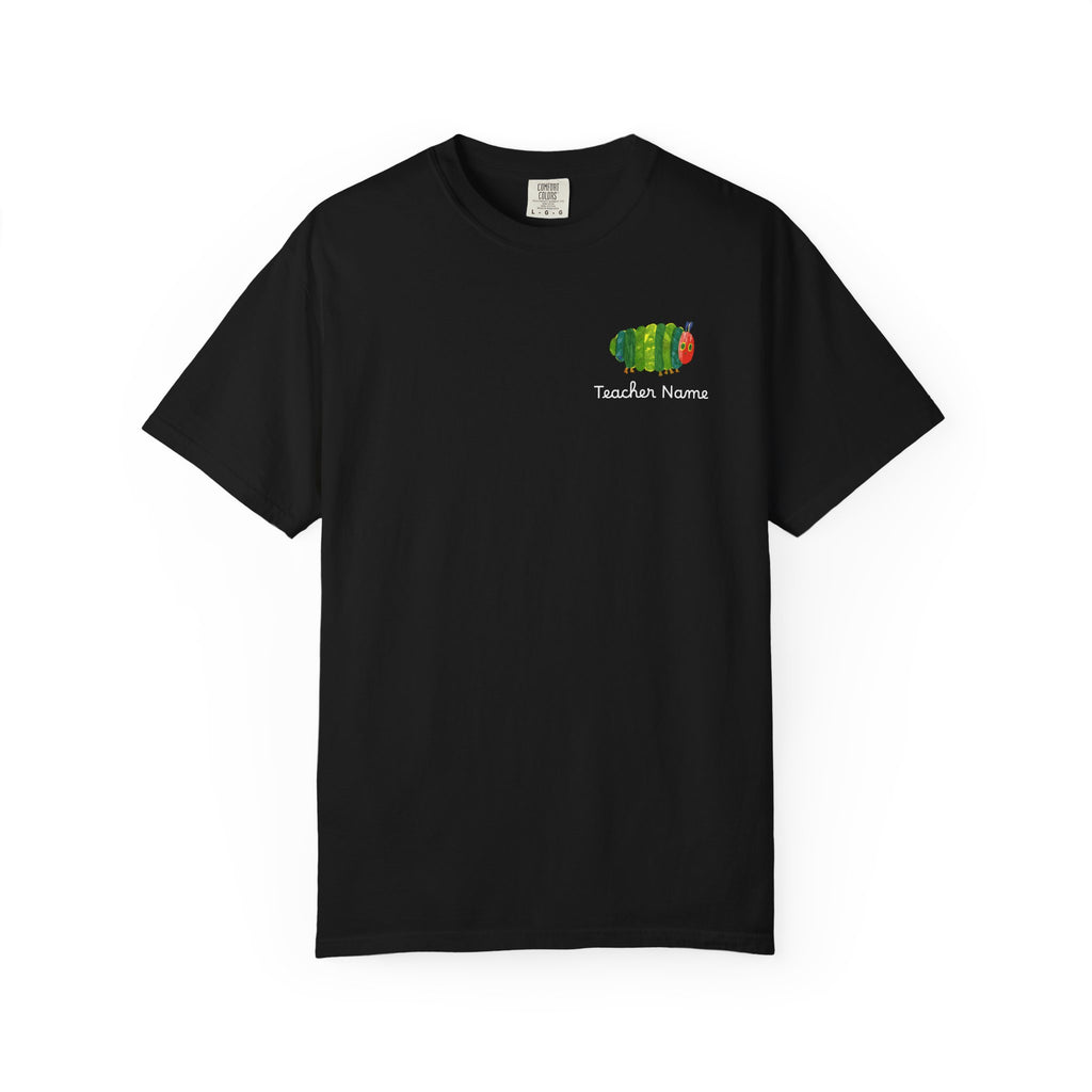 Custom Teacher Gift Caterpillar Garden T-Shirt — Colorful Children’s Storybook Graphic Tee