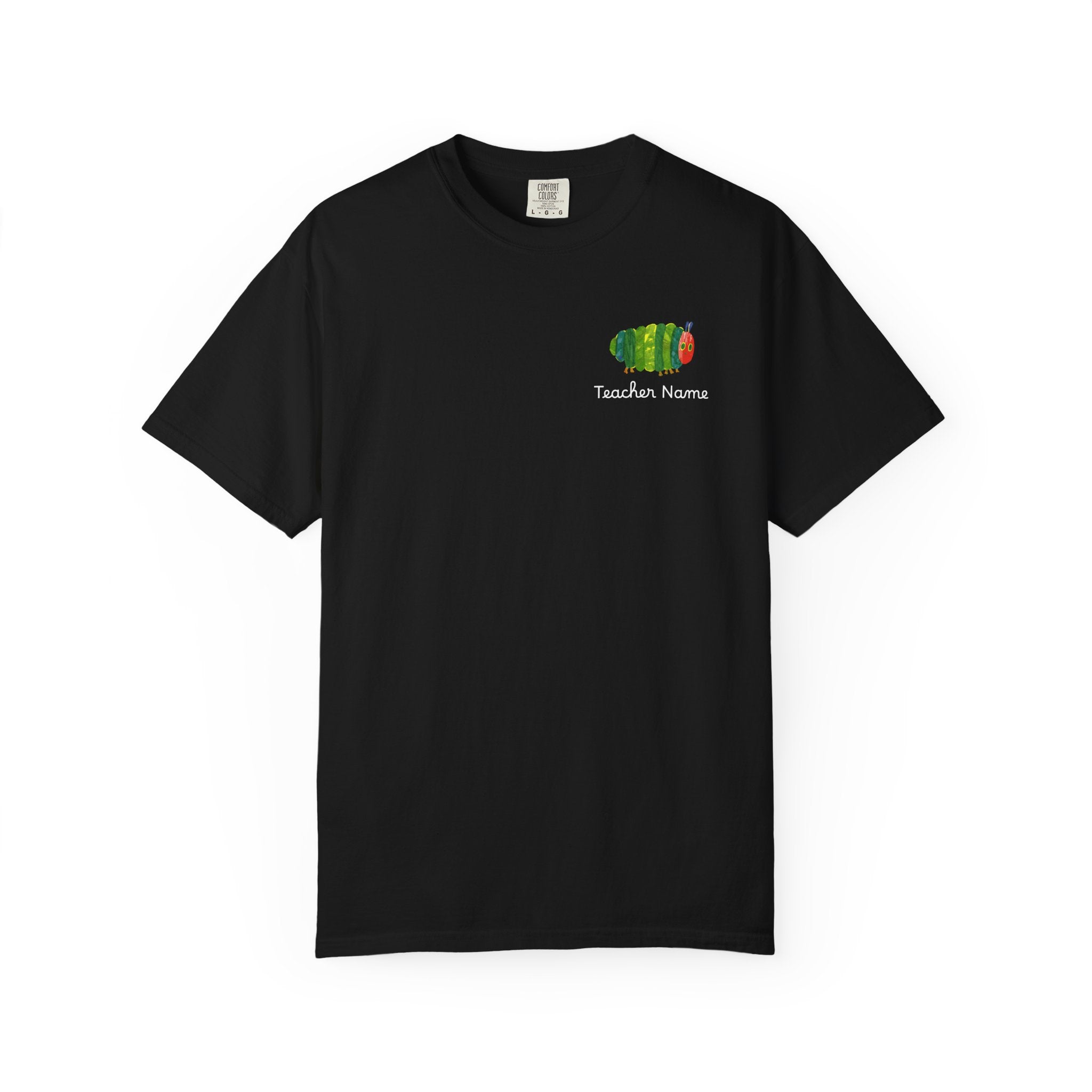 Custom Teacher Gift Caterpillar Garden T-Shirt — Colorful Children’s Storybook Graphic Tee