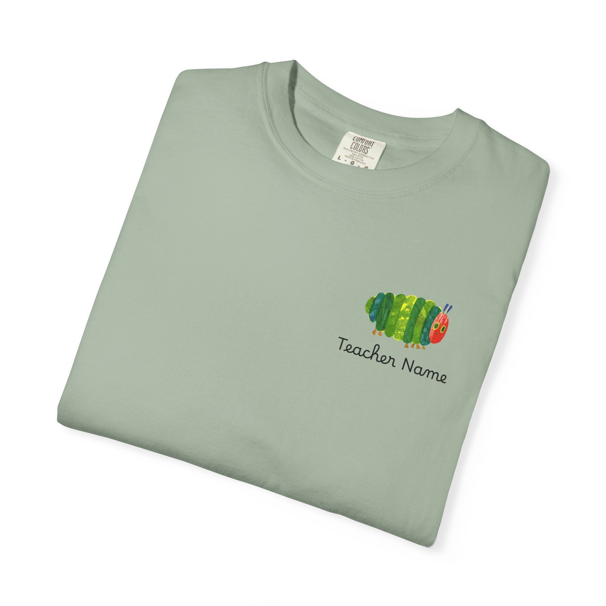 Custom Teacher Gift Caterpillar Garden T-Shirt — Colorful Children’s Storybook Graphic Tee