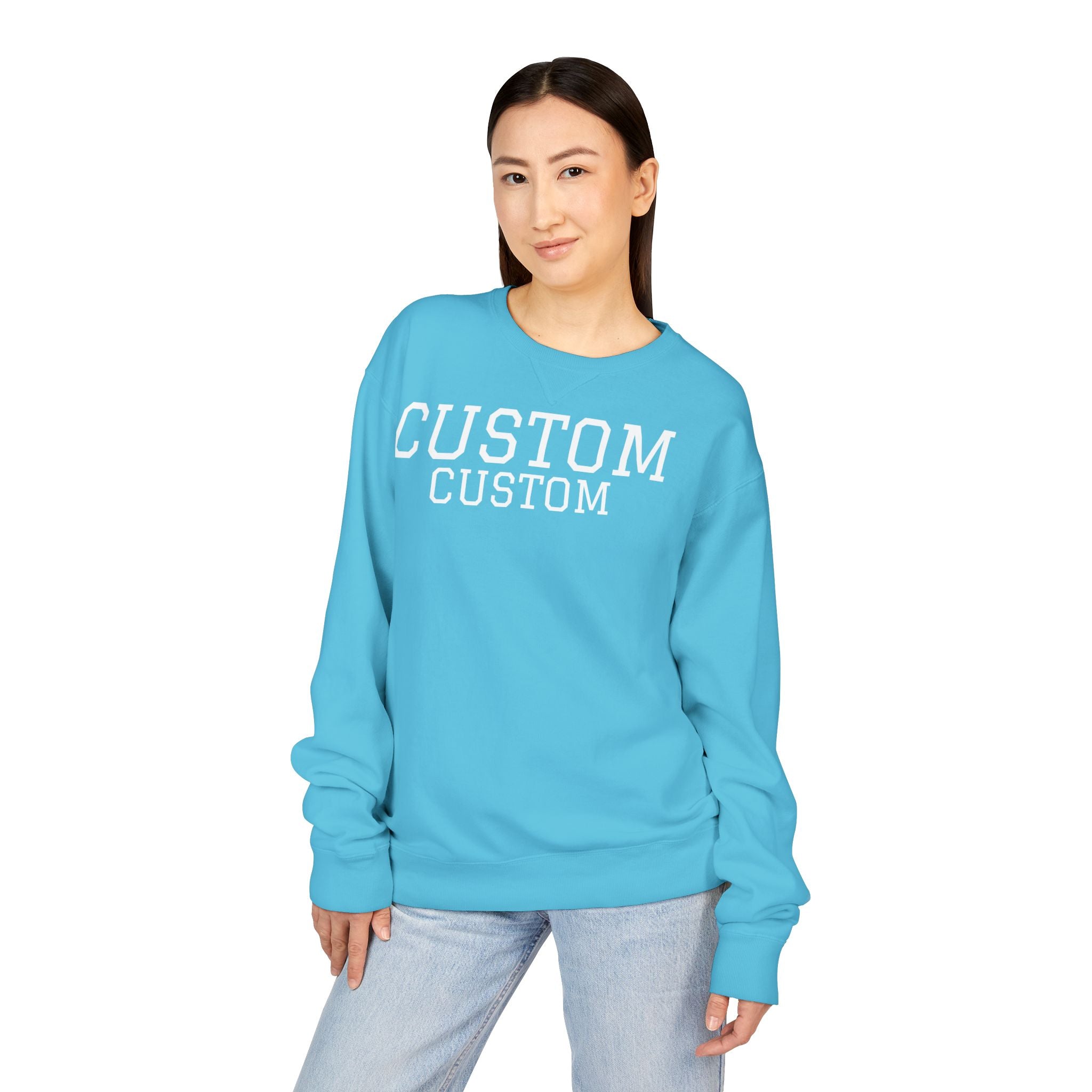 Custom Crewneck Sweatshirt — Vintage Garment-Dyed Comfort