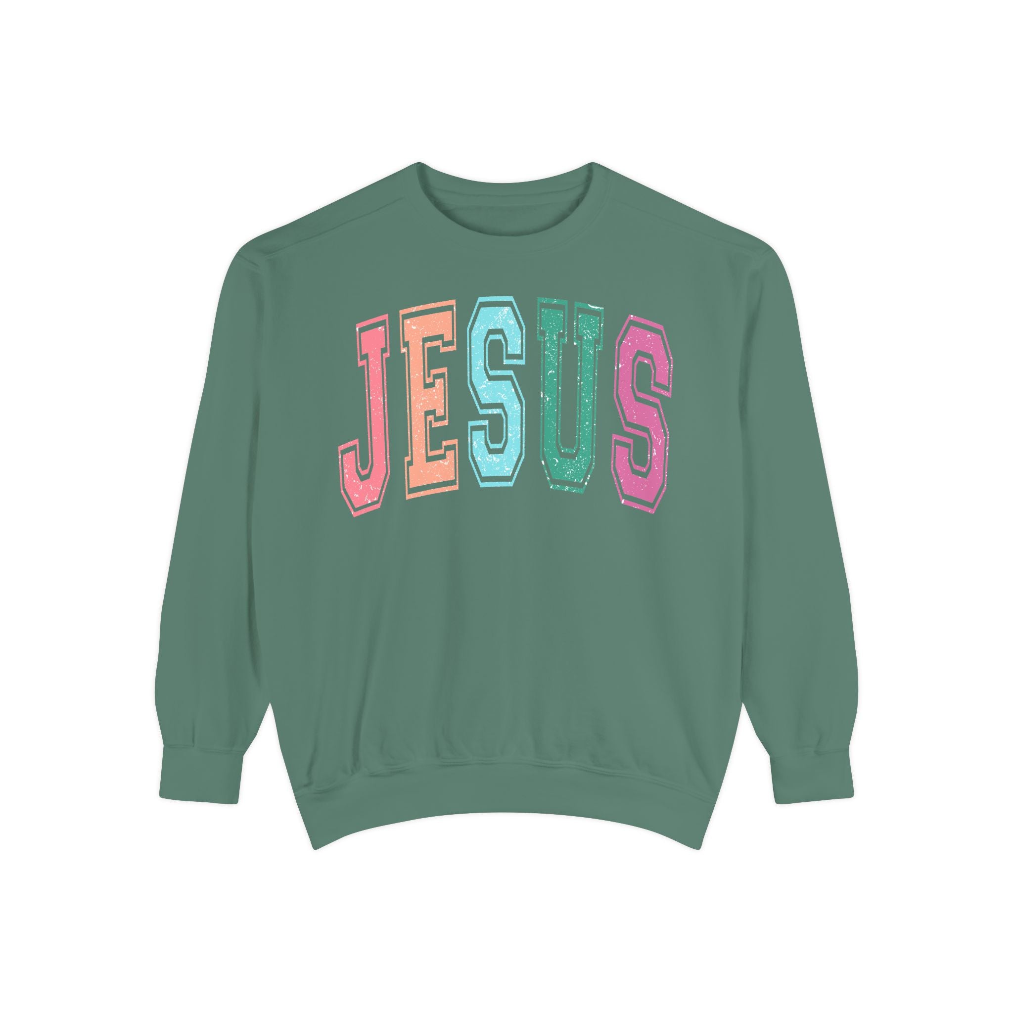 Jesus Rainbow Comfort Colors Crewneck Sweatshirt