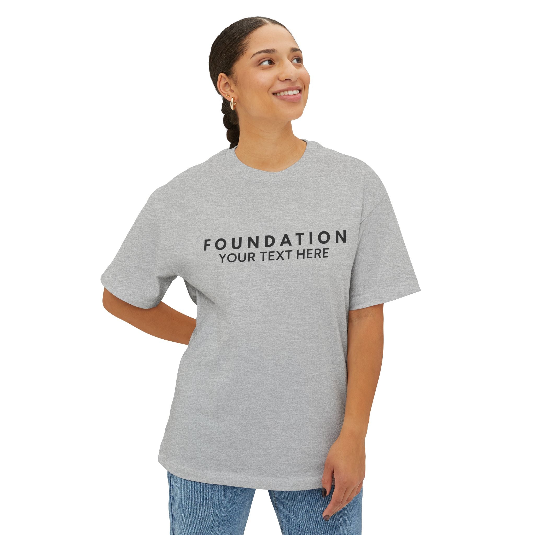 Custom T-Shirt - CUSTOM Foundation Minimalist Tee — Customizable "Your Text Here" Boxy T-Shirt