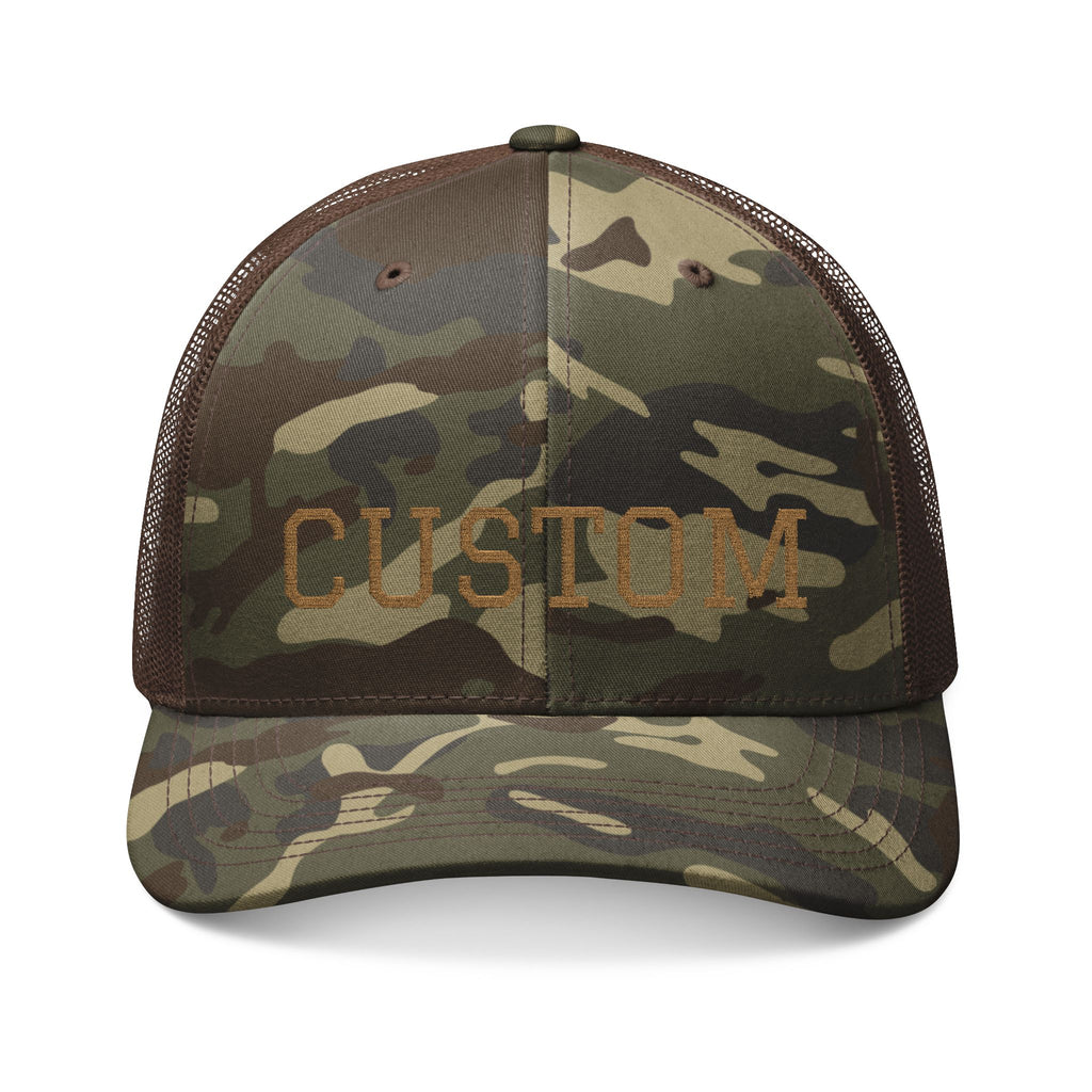 Custom Camo Trucker Hat — Custom Embroidered Military-Style Cap