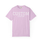Custom Garment-Dyed T-Shirt — Personalized 'CUSTOM' Vintage Collegiate Tee