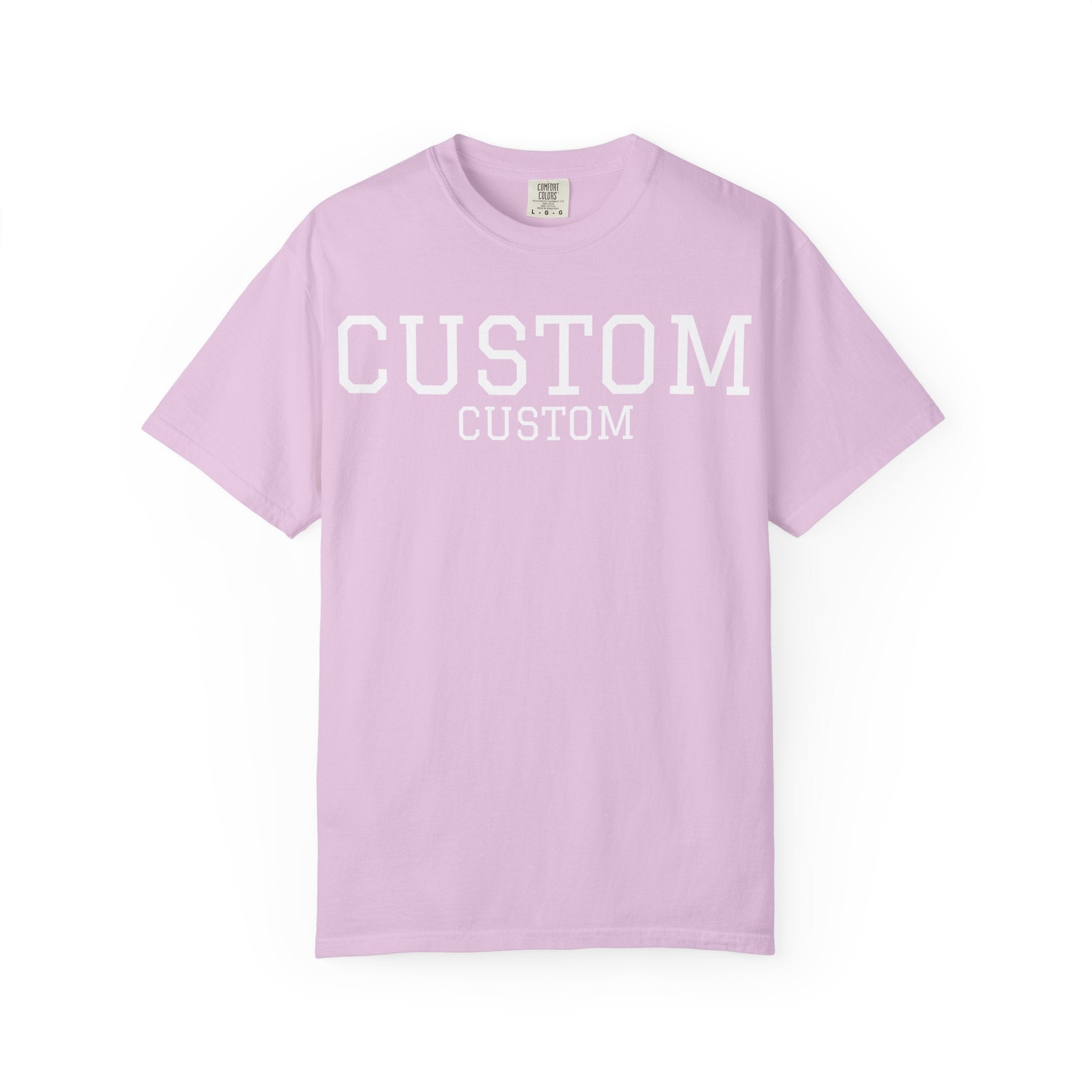 Custom Garment-Dyed T-Shirt — Personalized 'CUSTOM' Vintage Collegiate Tee