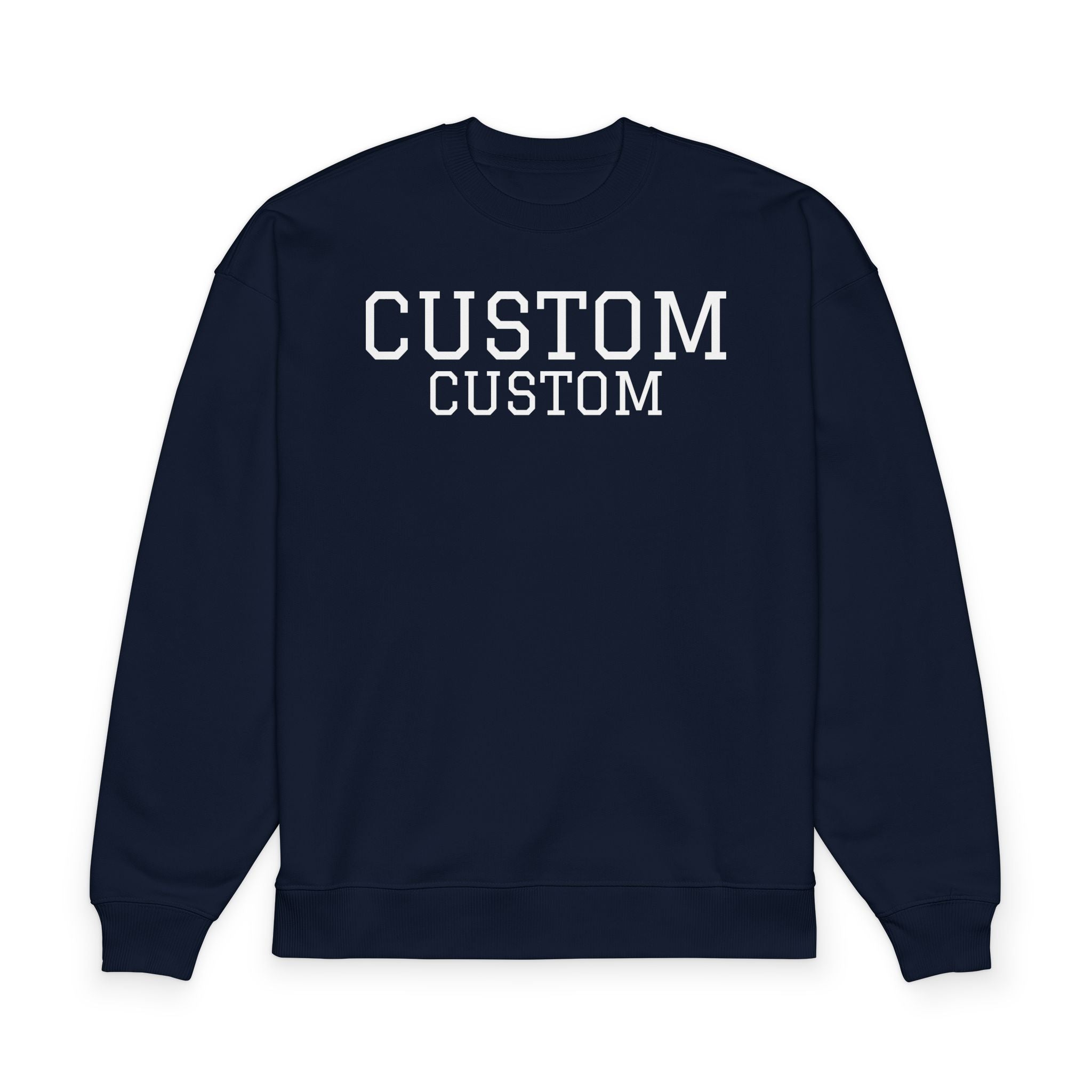 Custom Text Oversized Sweatshirt — Minimal Organic Crewneck