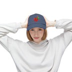 Distressed Cap • Watercolor Caterpillar on Apple Hat — Cute Kids & Adult Storybook Baseball Cap