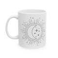 Celestial Sunburst Ceramic Mug — Minimal Astrology Coffee Cup (11oz, 15oz)