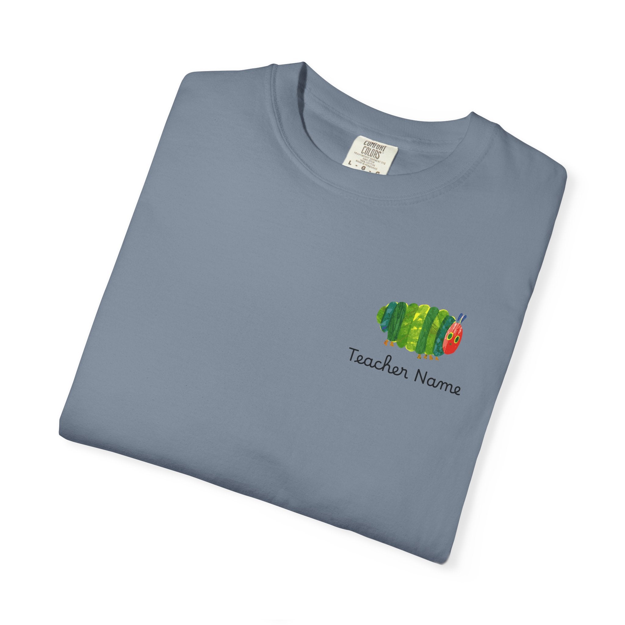 Custom Teacher Gift Caterpillar Garden T-Shirt — Colorful Children’s Storybook Graphic Tee