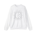 Celestial Moon Sweatshirt — Minimal Moon & Stars Crewneck