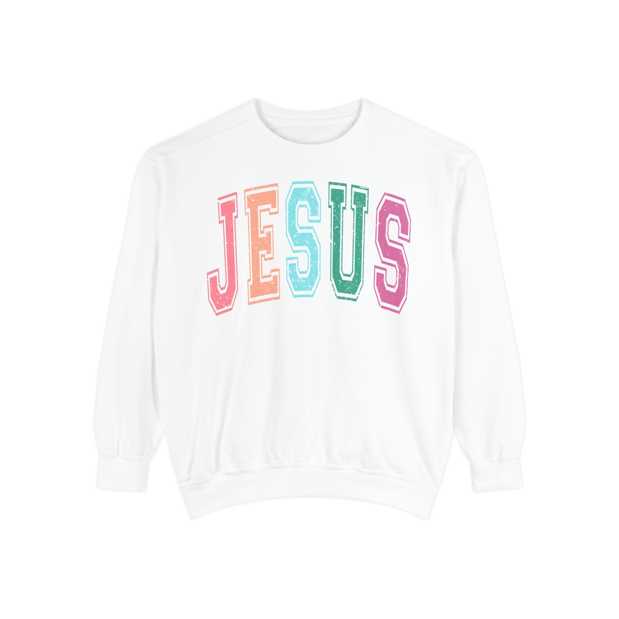 Jesus Rainbow Comfort Colors Crewneck Sweatshirt