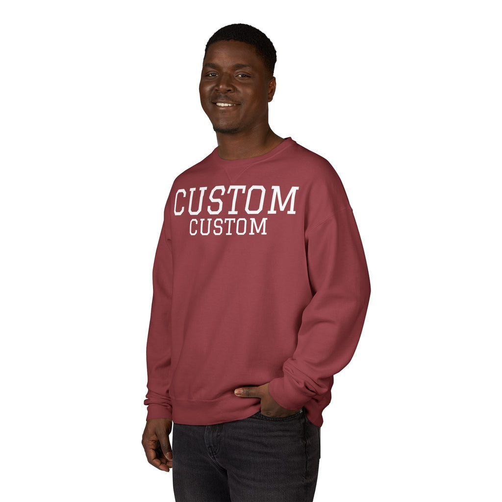 Custom Crewneck Sweatshirt — Vintage Garment-Dyed Comfort