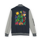 Custom Gift - Letterman Jacket for Teacher — Colorful "Very Hungry Caterpillar" Garden Back Patch
