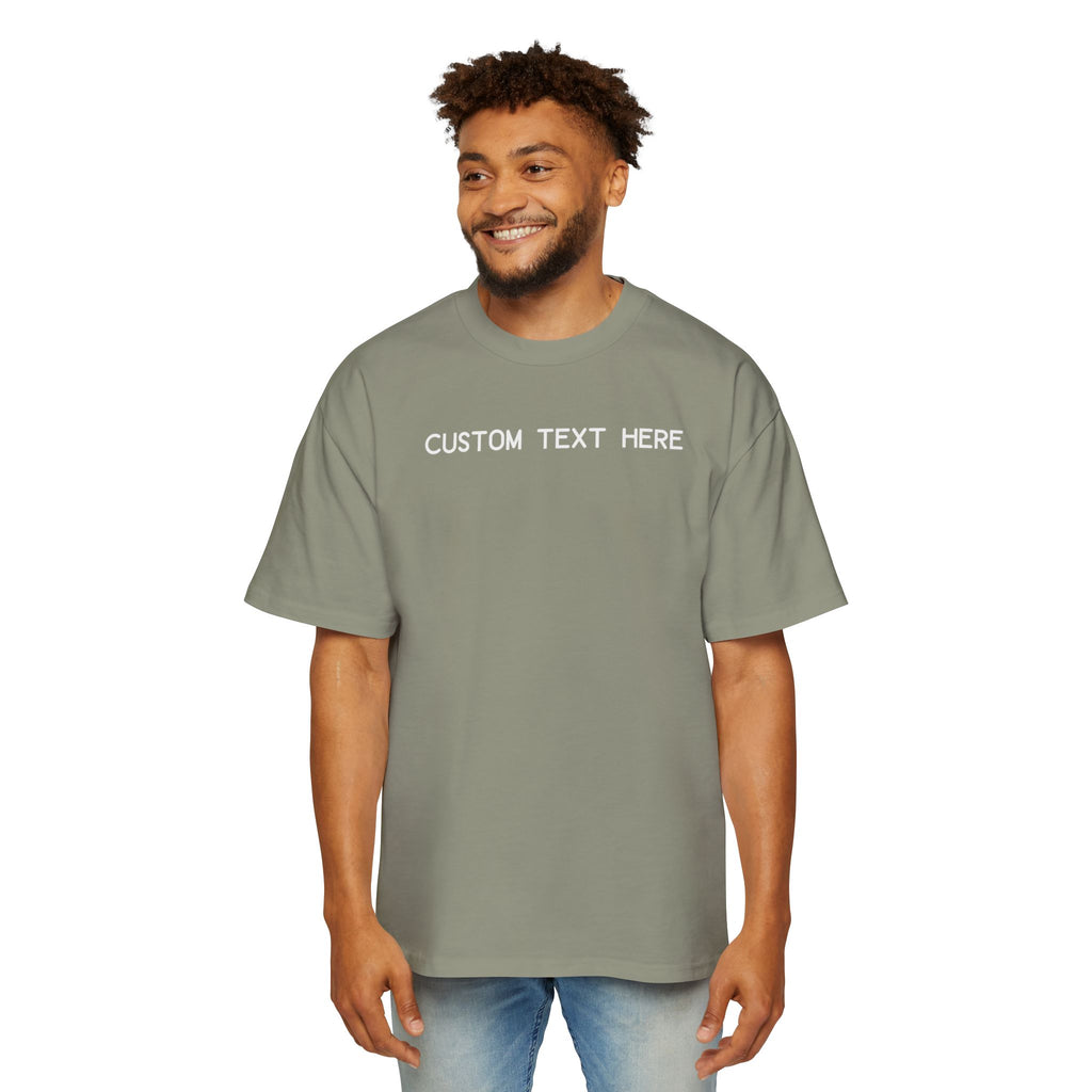 Custom T-Shirt - Custom Text Oversized Tee — Men's Personalized White T-Shirt