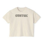 Custom Women's Boxy Tee - Retro Varsity Lettering, Casual Cropped T-Shirt