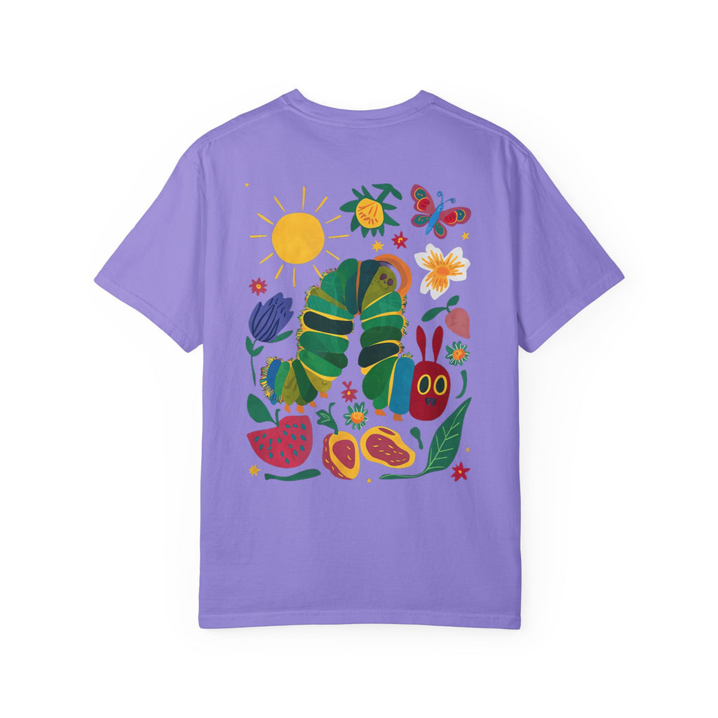Custom Teacher Gift Caterpillar Garden T-Shirt — Colorful Children’s Storybook Graphic Tee