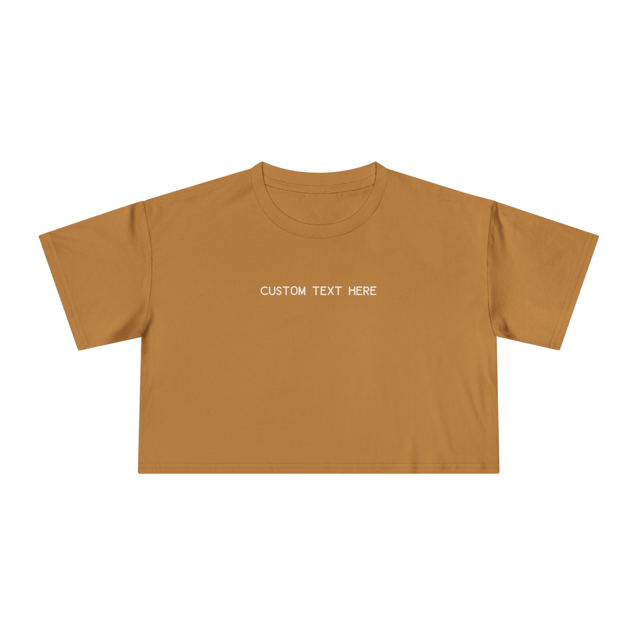 Custom T-Shirt - Custom Crop Top - Customizable Women's Crop Tee — Minimalist 'Custom Text Here' Chest Graphic