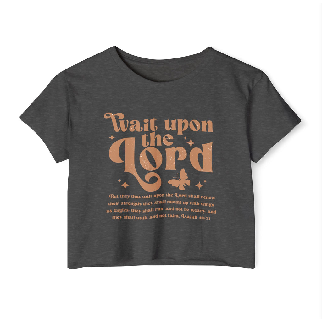 Christian Festival Crop Top — “Wait Upon the Lord" Graphic