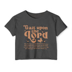 Christian Festival Crop Top — “Wait Upon the Lord" Graphic