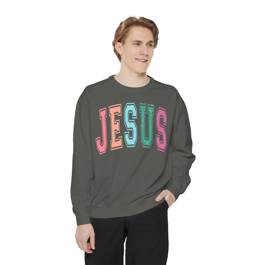 Jesus Rainbow Comfort Colors Crewneck Sweatshirt