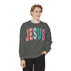Jesus Rainbow Comfort Colors Crewneck Sweatshirt