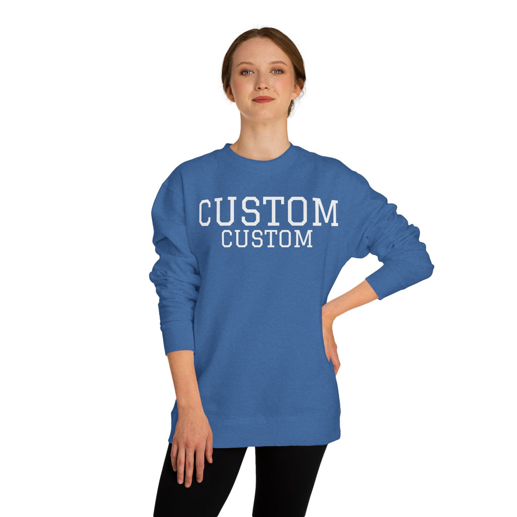 Custom Text Crewneck Sweatshirt — Personalized College-Style Pullover